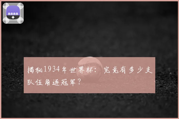 揭秘1934年世界杯:究竟有多少支队伍角逐冠军?